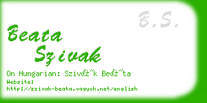 beata szivak business card